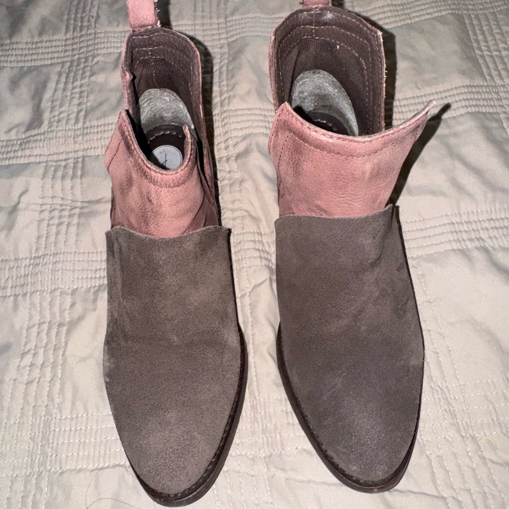 Journee Collection Pink and Brown Ankle Booties